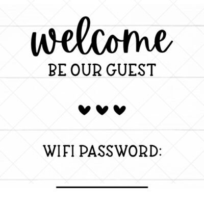 Welcome SVG file with Wifi password