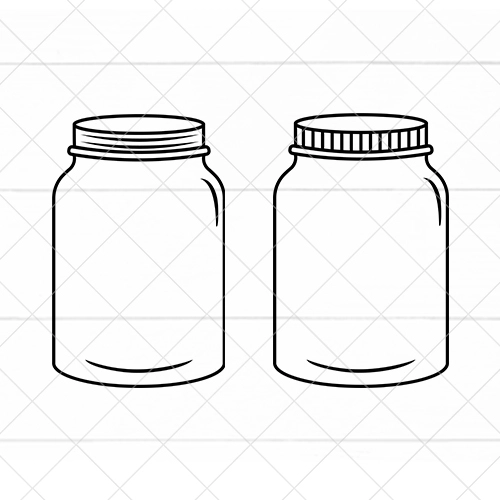 Two images of illustrated mason jars