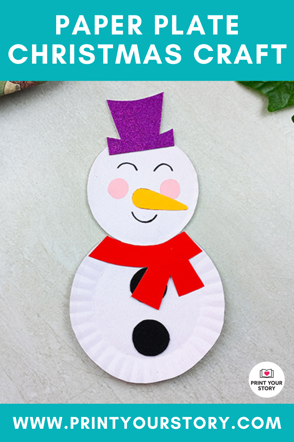 Paper Plate Christmas Craft: Snowman for Kids