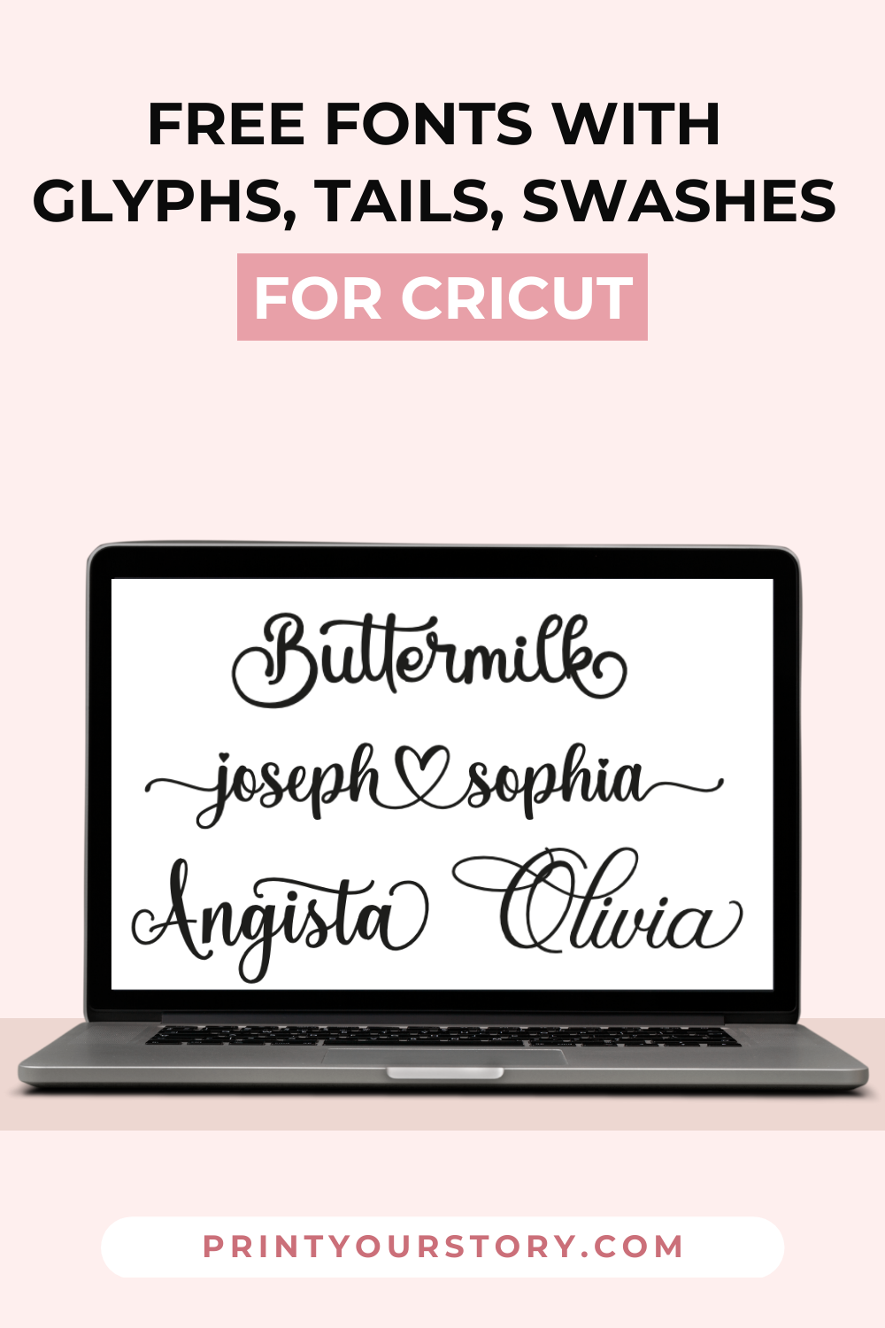 Free Fonts with Glyphs, Tails, and Swashes for Cricut Crafting