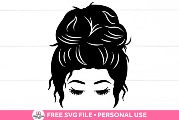 Free Messy Bun SVG file – Free Download