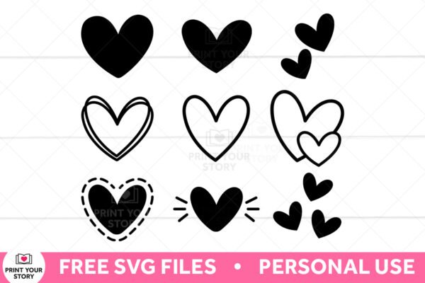 9 FREE Heart SVG files - Free Download – Print Your Story