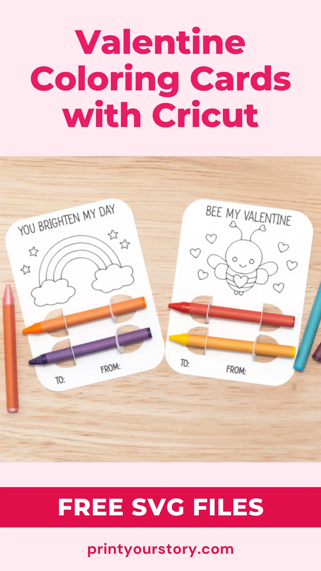 Free Valentine Coloring Cards SVG files for Cricut