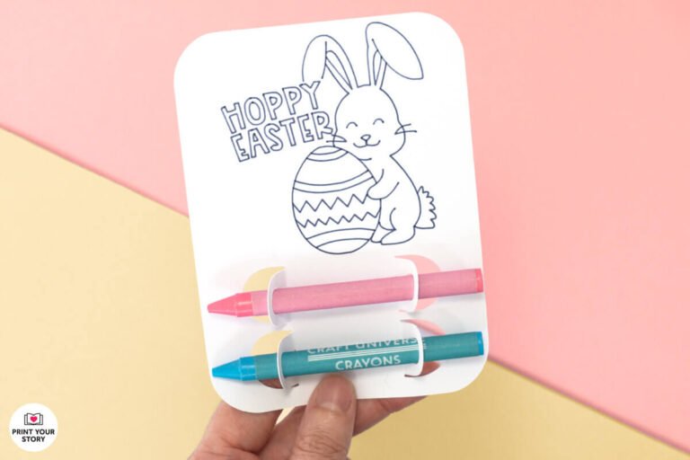 Free Easter Coloring Card SVG with Crayons (for Cricut)