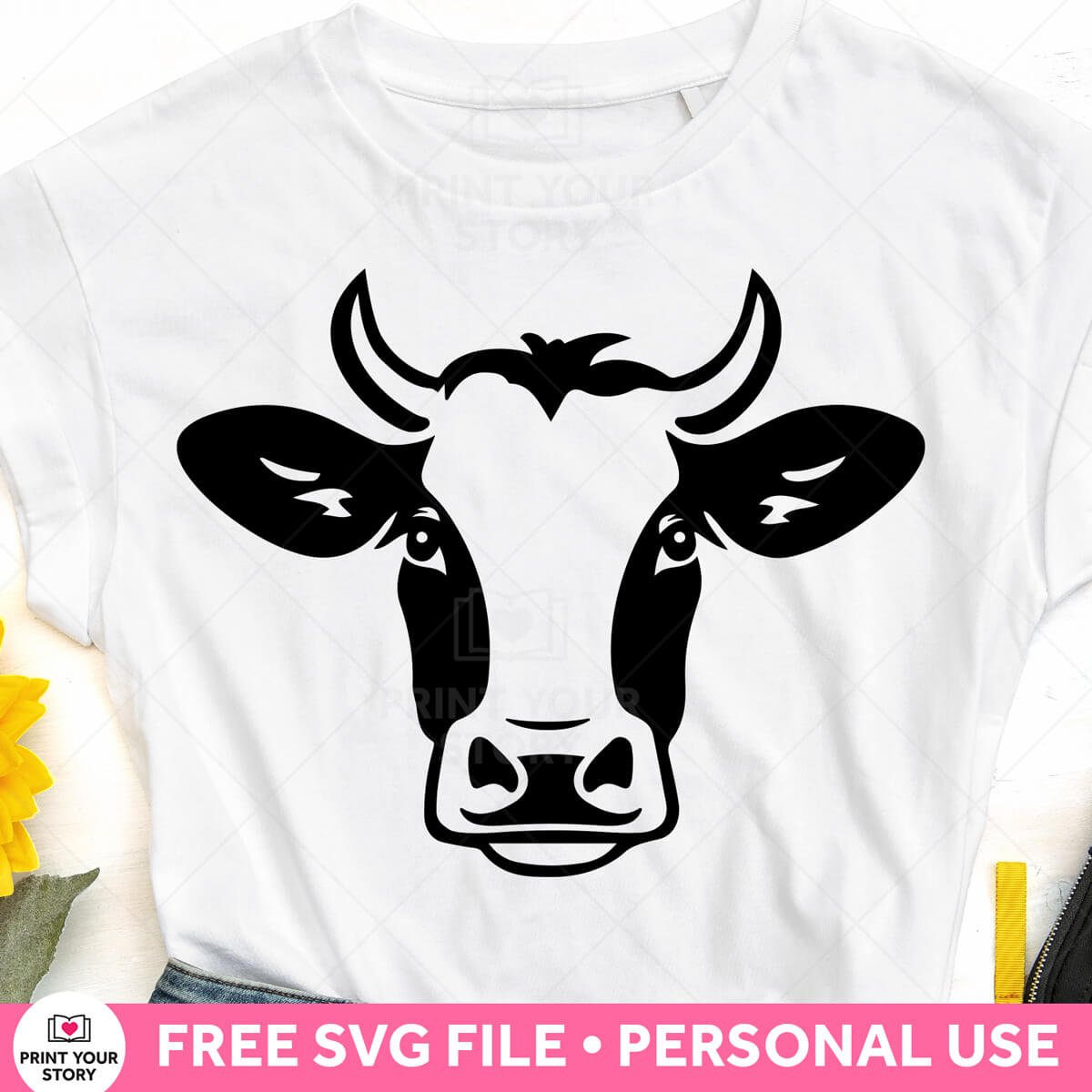 Free Cow Head SVG file for Cricut – Personal Use