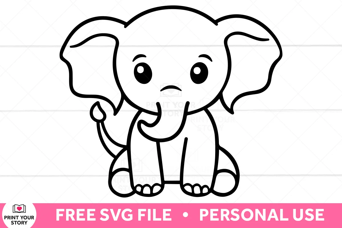 Elephant outline SVG design