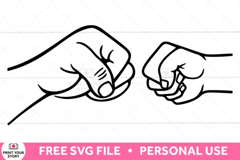 Free Father and Child Fist Bump SVG - Personal Use