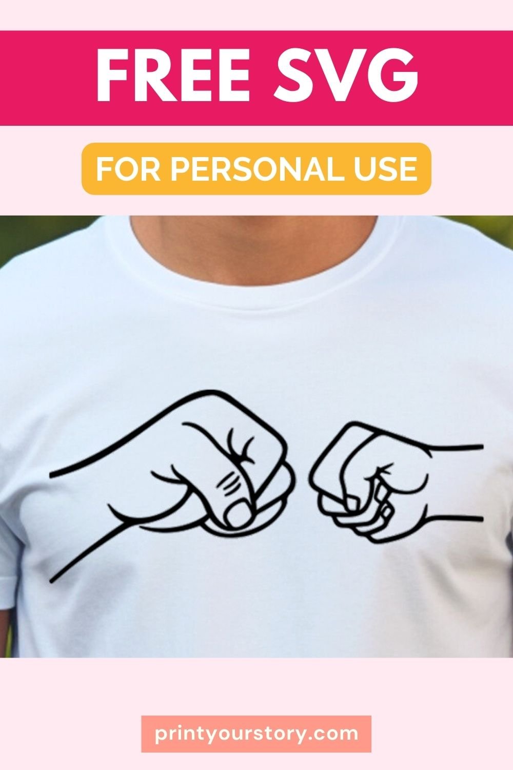 Free Father and Child Fist Bump SVG - Personal Use