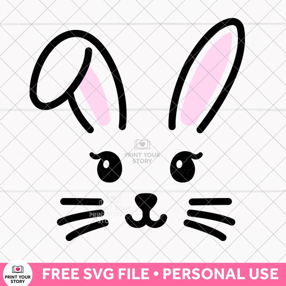 Free Easter Bunny Face SVG file – Free Download