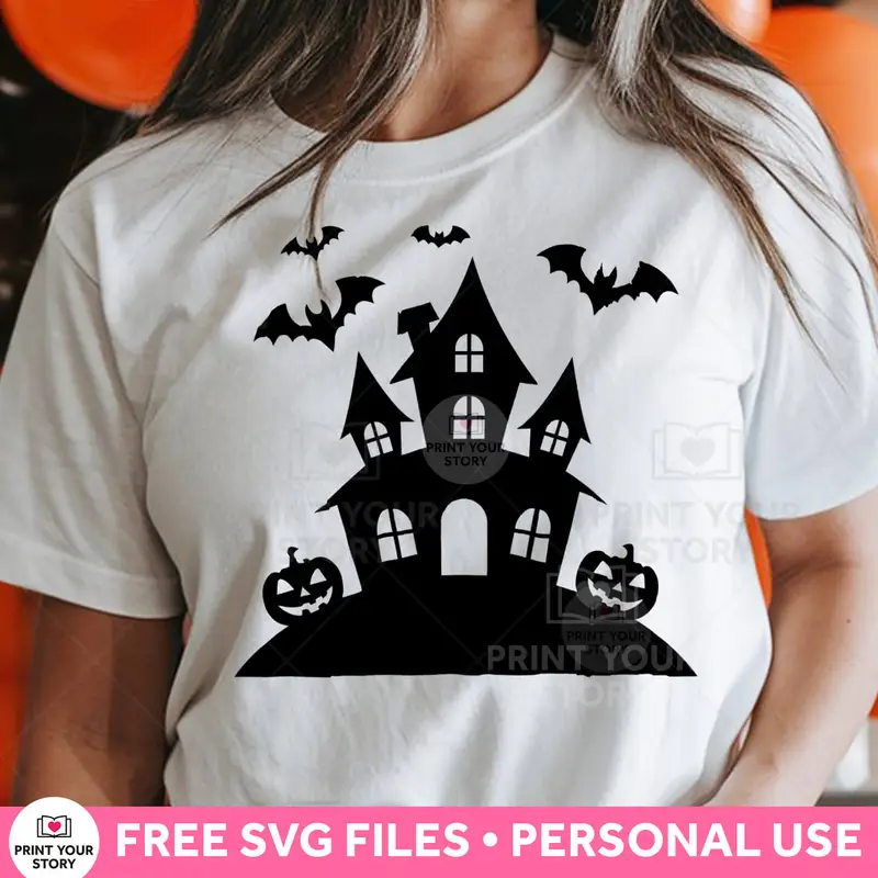 Free Haunted House SVG file – Perfect for Your Spooky Crafts!