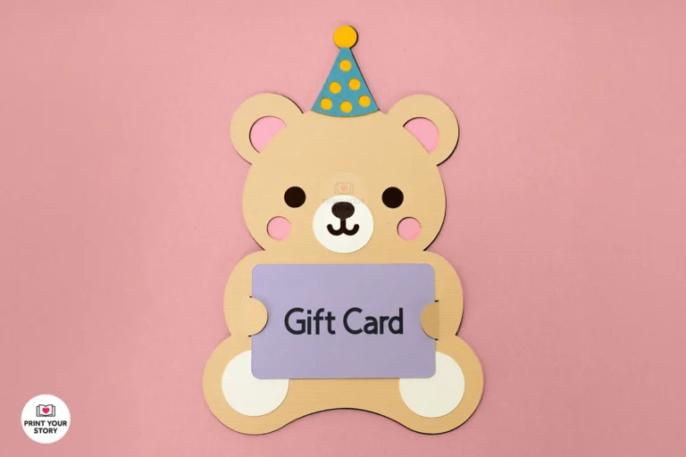 Teddy Bear Gift Card Holder with Cricut Design Space – Great for Birthday Gifts!