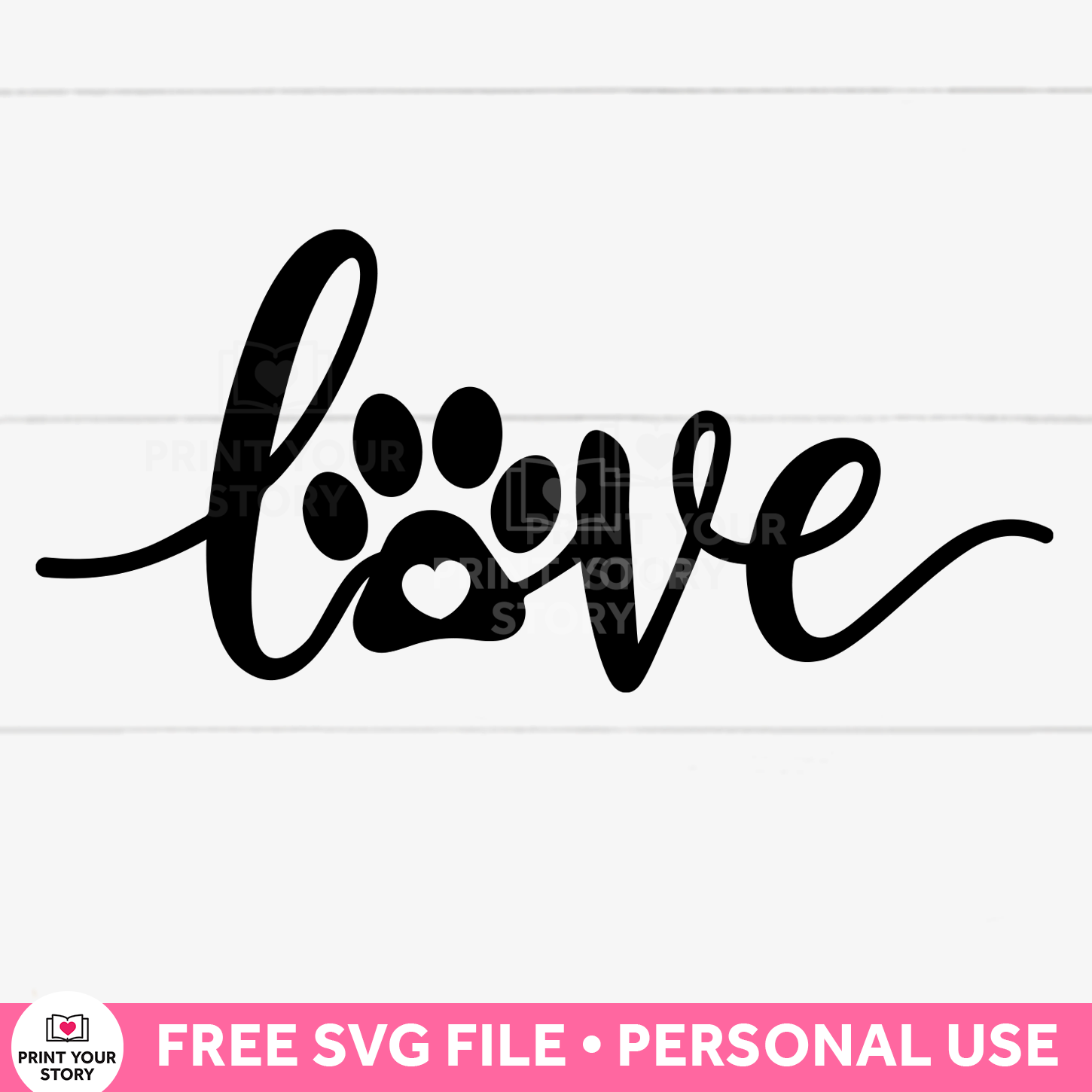 Free Love Dog Paw SVG file