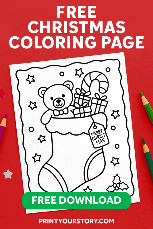 Free Christmas Stocking Coloring Page