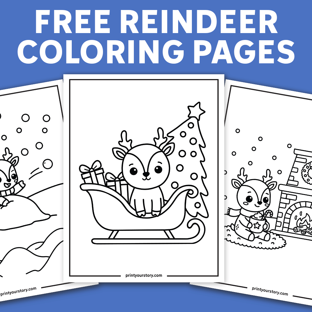 Free Reindeer Coloring Pages for Kids
