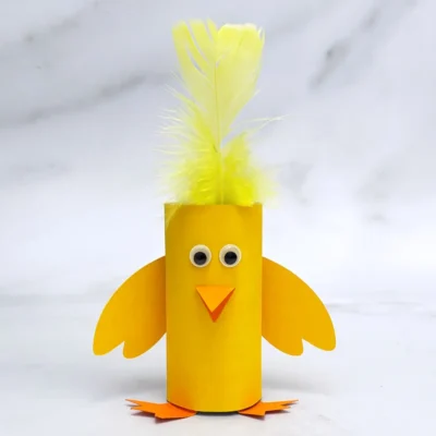 Toilet Paper Roll Chick Craft (Easy Spring & Easter Activity)