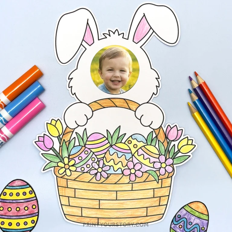 Easter Bunny Basket Photo Craft (Free Printable!)