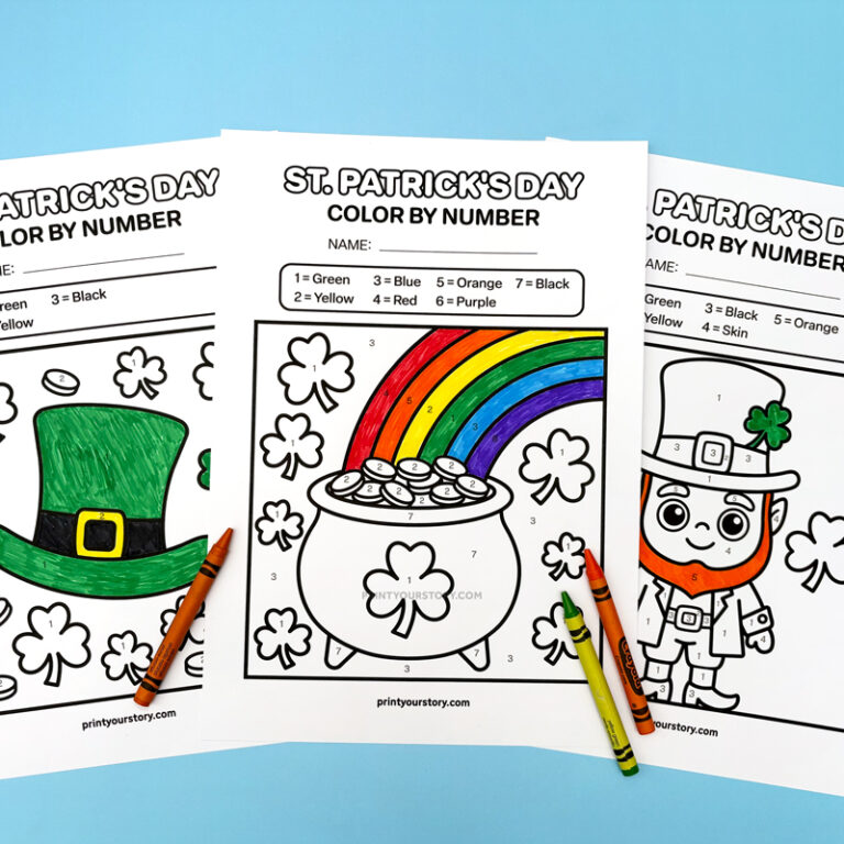 Free Printable St. Patrick’s Day Color by Number Pages for Kids