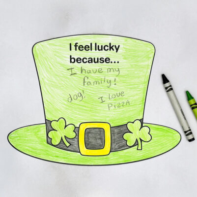 St. Patrick’s Day “I’m Lucky Because…” Hat Craft for Kids