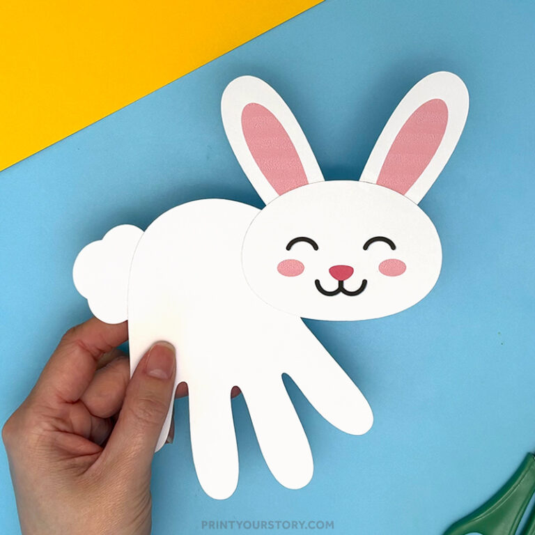 Handprint Bunny Craft with Printable Template