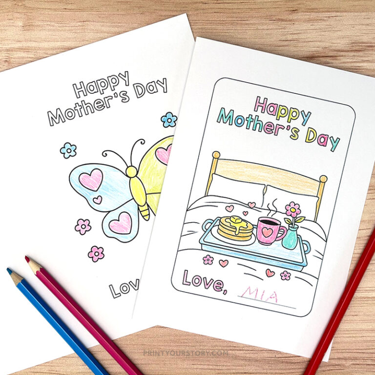 Free Printable Mother’s Day Cards to Color