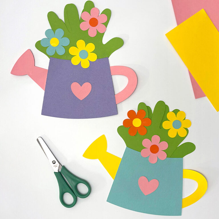 Handprint Watering Can Spring Craft