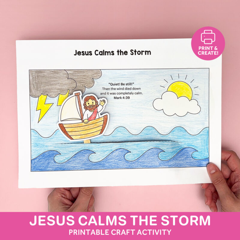 Jesus Calms the Storm Craft – Bible Lesson Printable Activity – Print ...