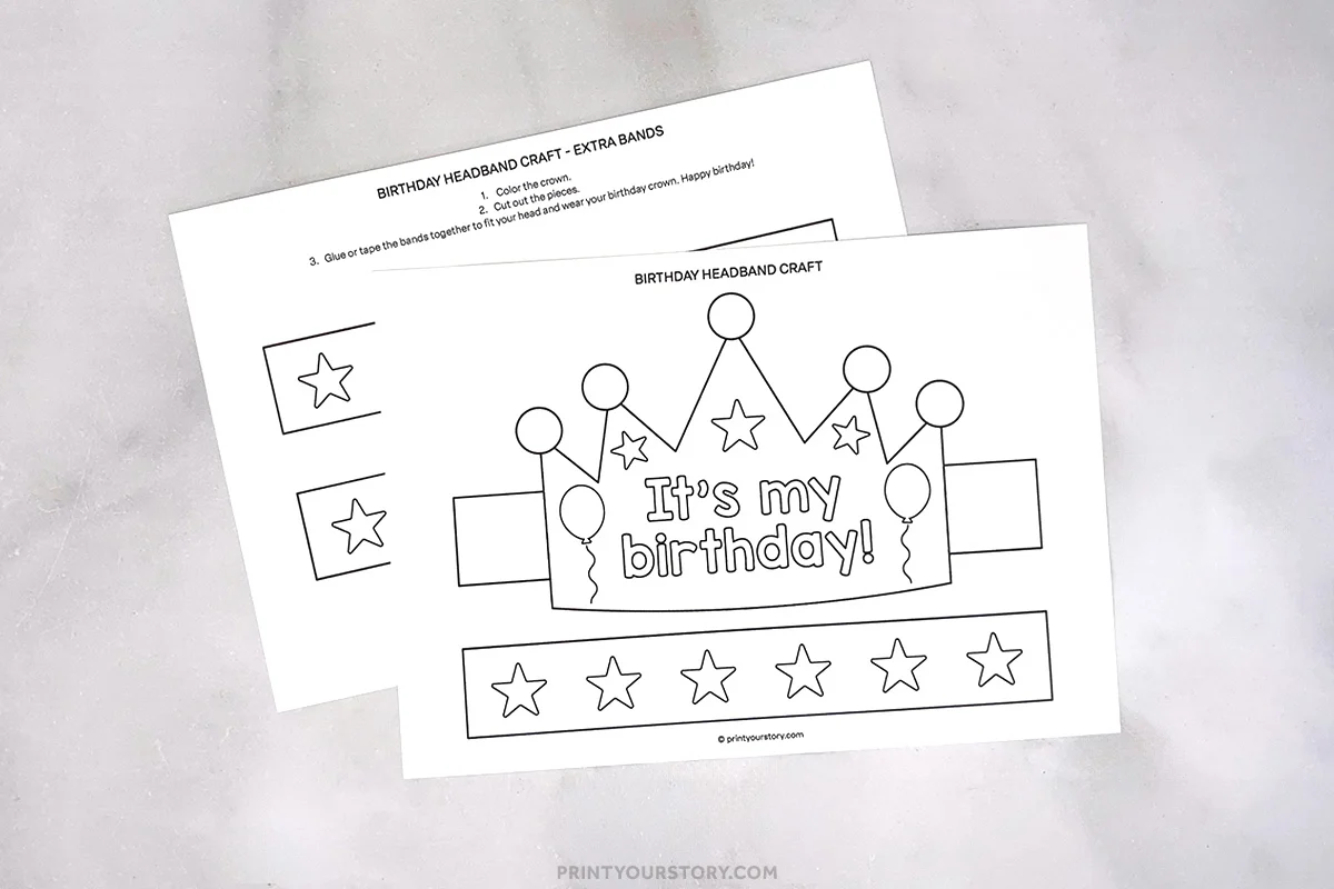 Printable birthday crown template