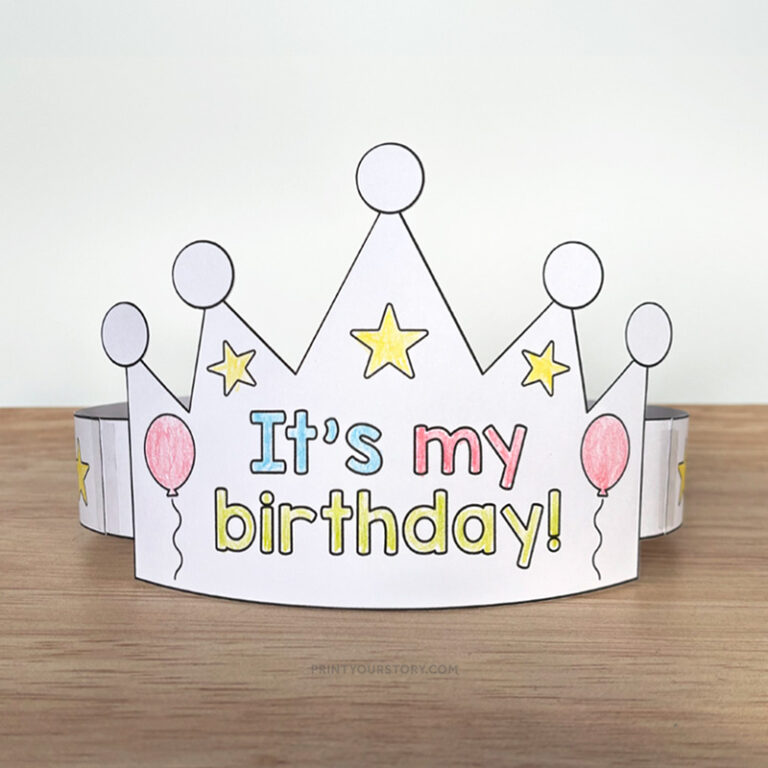 Printable Birthday Crown Template Headband Craft