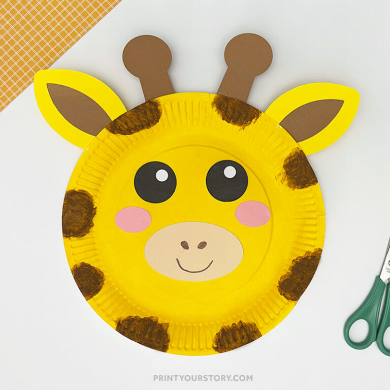 Paper Plate Giraffe Craft for Kids + Free Template