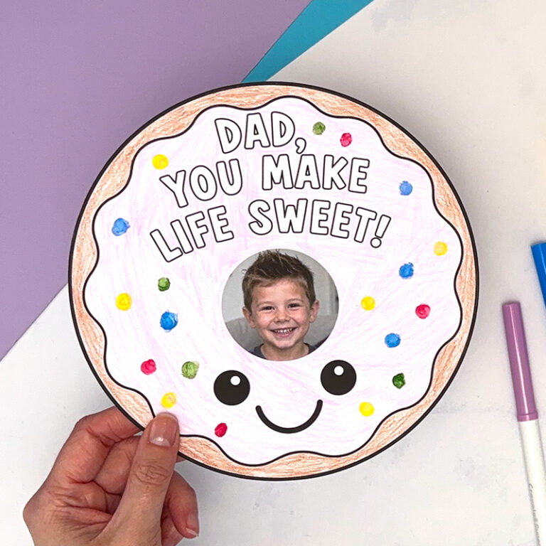Father’s Day Donut Coloring Craft (Free Printable)