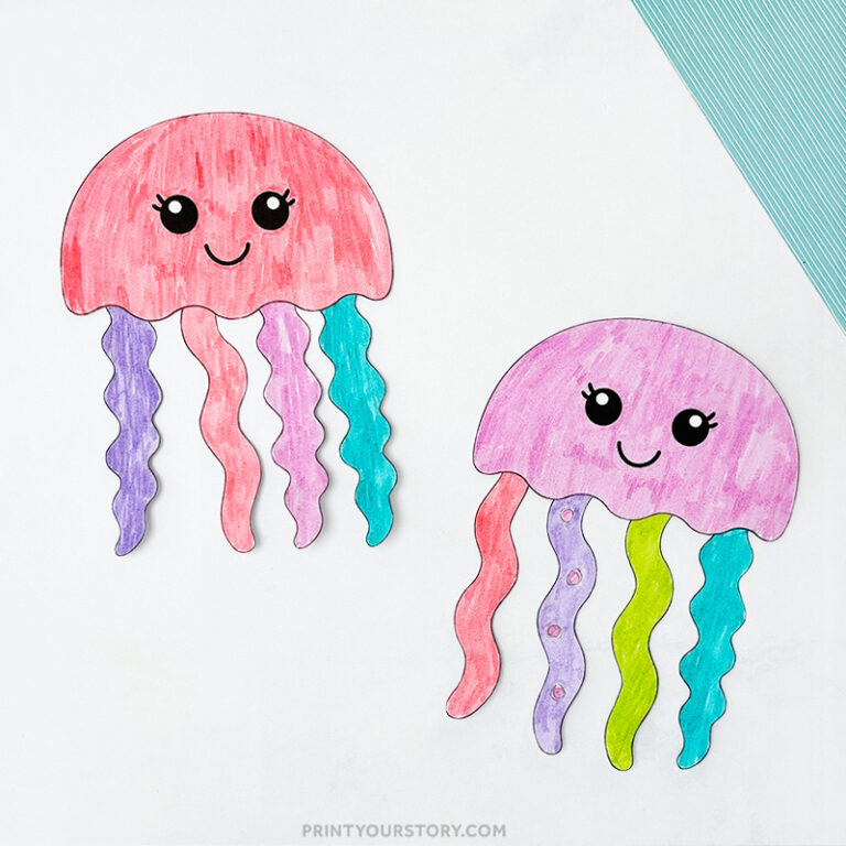 Jellyfish Cut and Paste Craft with Free Printable Template