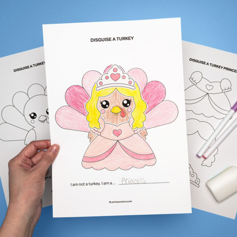 Disguise a Turkey Princess Template (Free Printable PDF)
