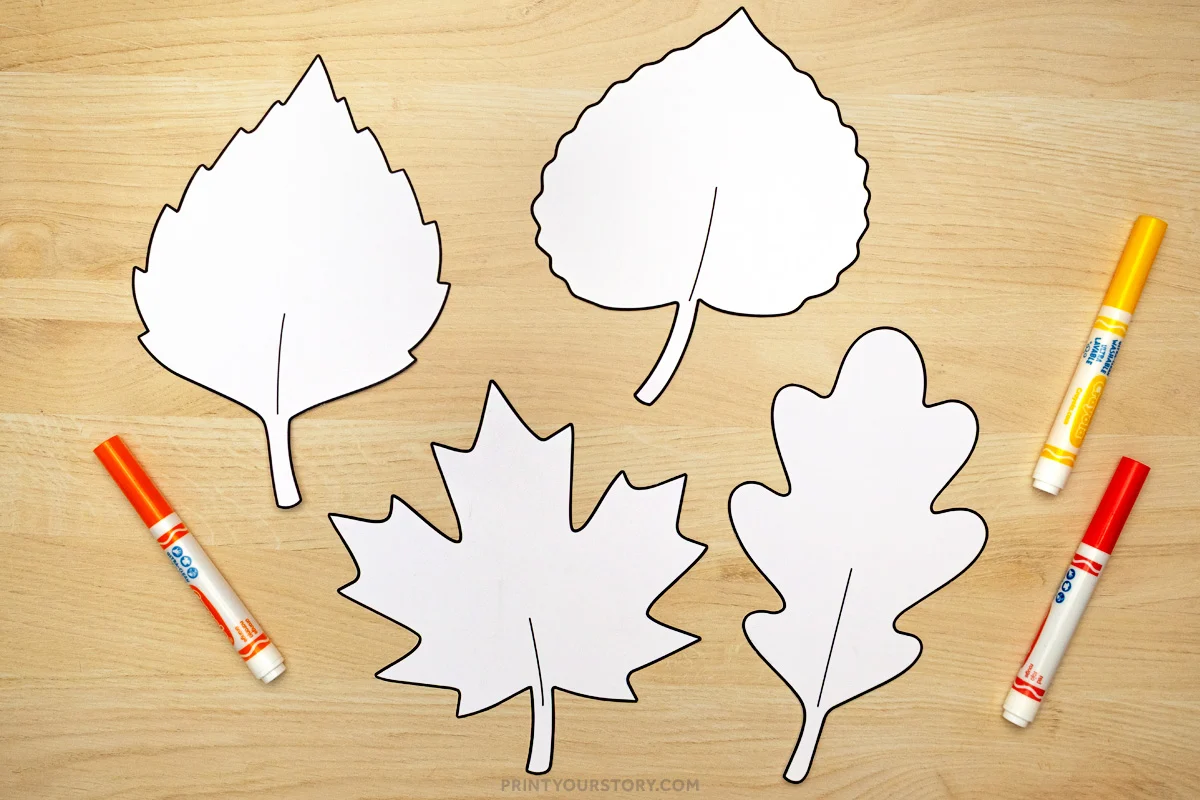 Free Printable Leaf Outline Templates in Multiple Sizes 2