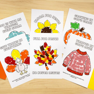 6 Christian Fall Crafts for Kids - Torn Paper Printables PDF file