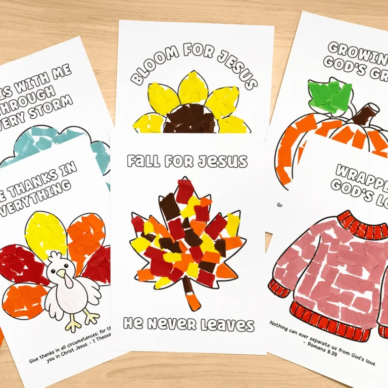 Christian Fall Torn Paper Crafts (+ a Free Acorn Printable!)