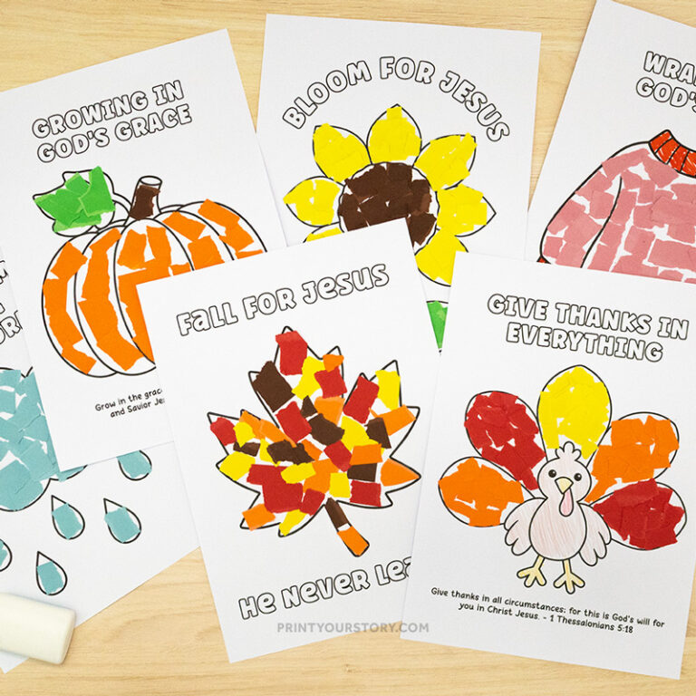 Christian Fall Torn Paper Crafts (+ a Free Acorn Printable!)