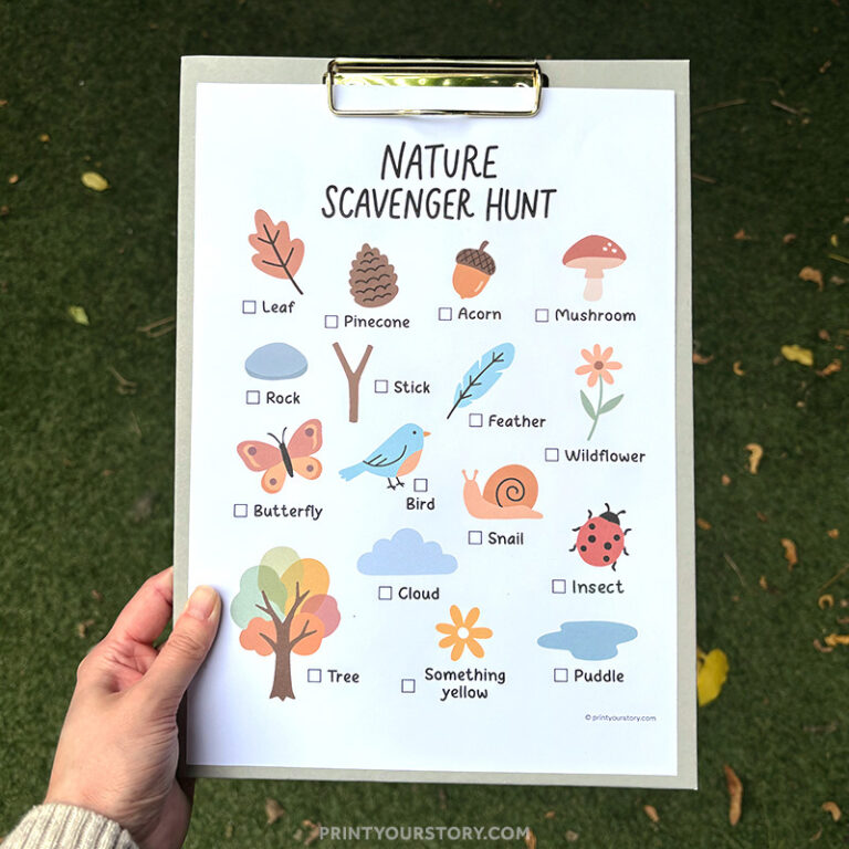 Free Fall Nature Scavenger Hunt Printable for Kids