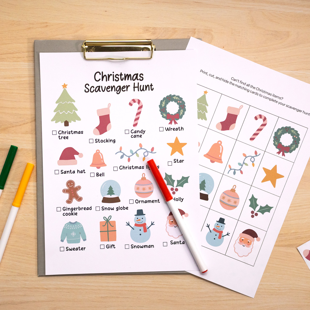 Christmas Scavenger Hunt Printable + Matching Cards - Image 3