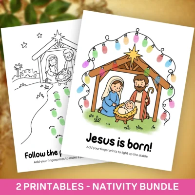 Nativity Fingerprint Craft Bundle - 2 Printables