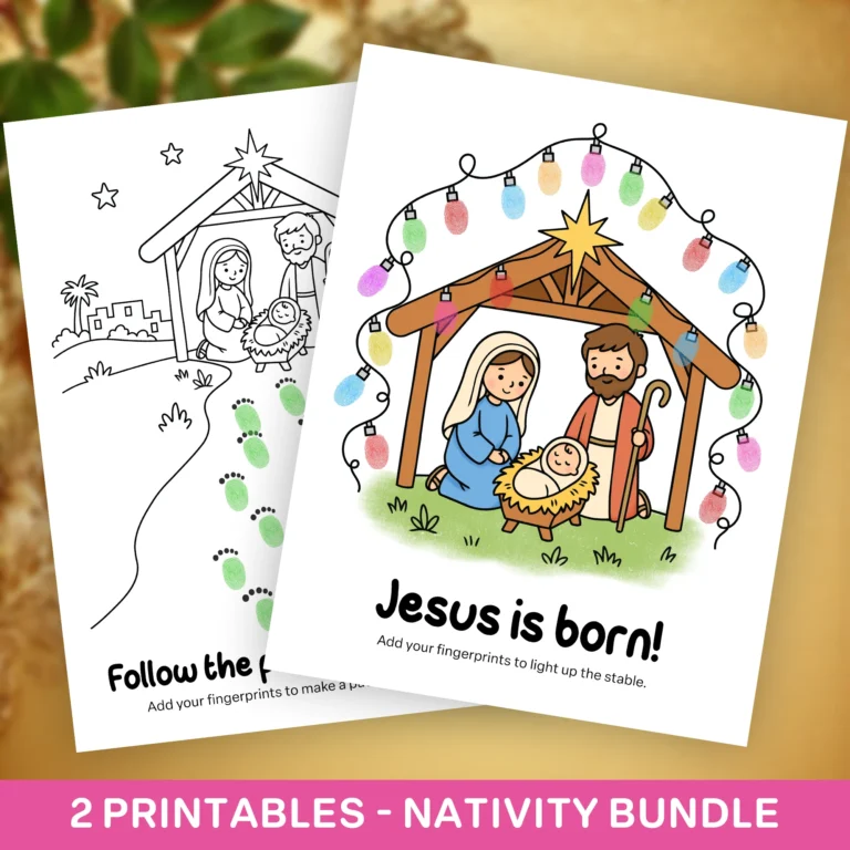 Nativity Fingerprint Craft Bundle – 2 Printables