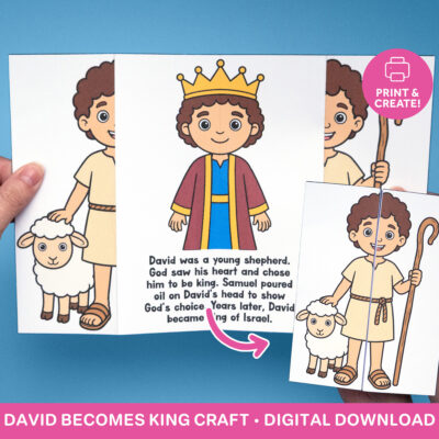 David Becomes King Folding Bible Craft Printable