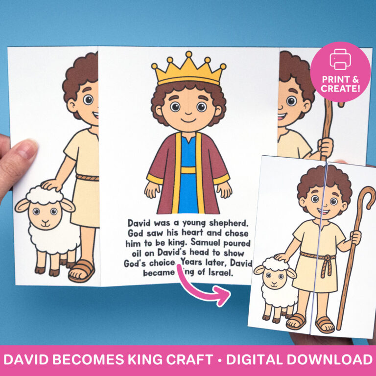 David Becomes King Folding Bible Craft Printable