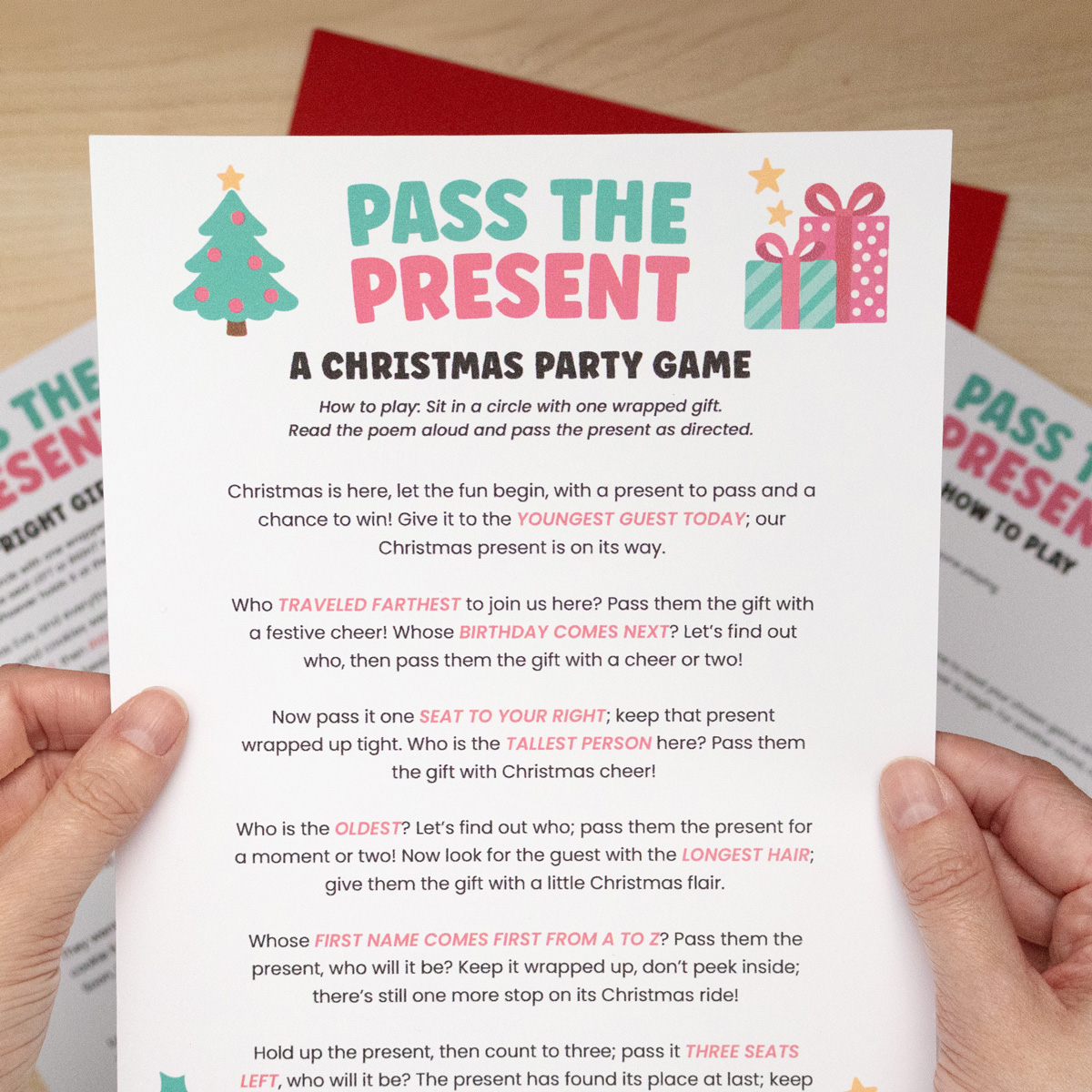 Pass the Present Christmas Game Printable - 2 Party Games - Image 6