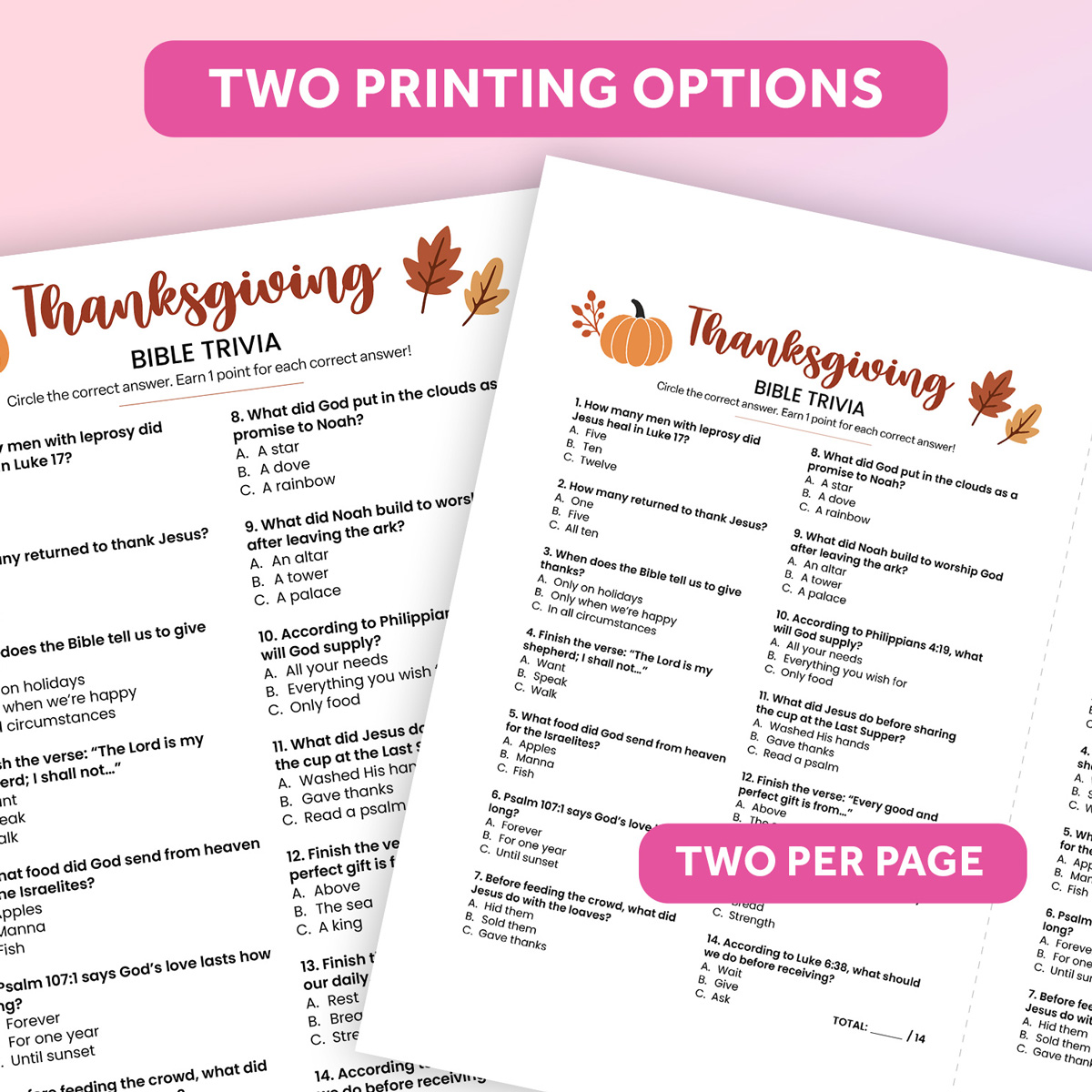 Thanksgiving Bible Trivia Game Printable - Image 4